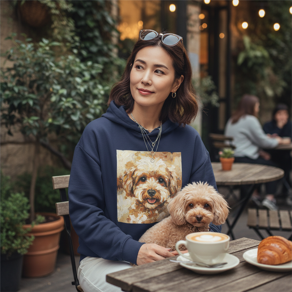 パーカー 胸中央プリント